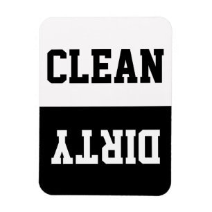 Classic Varsity Black/White Clean/Dirty Dishwasher Magnet