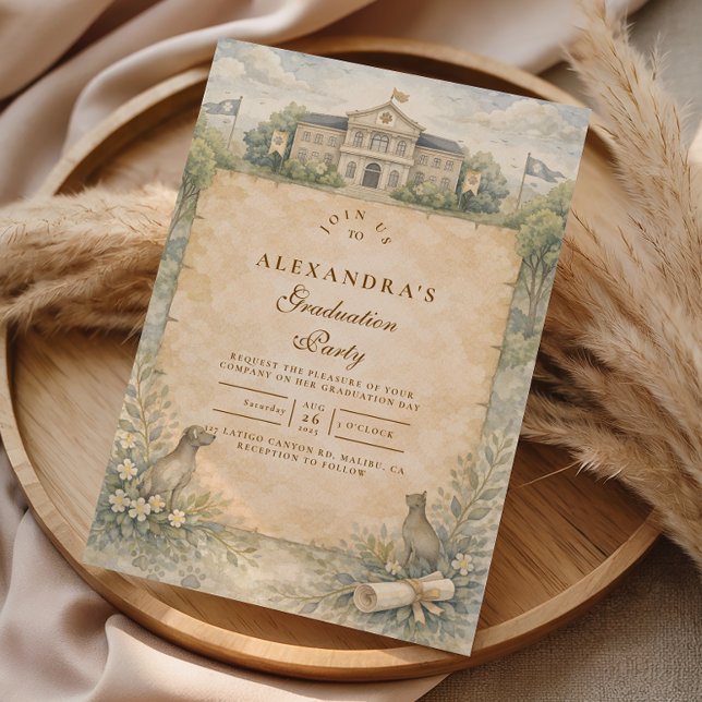 Classic Veterinary School Graduation Invitation (Creator Uploaded)
