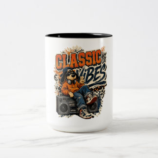 Classic Vibes Retro Music T-Shirt for Music Two-Tone Coffee Mug