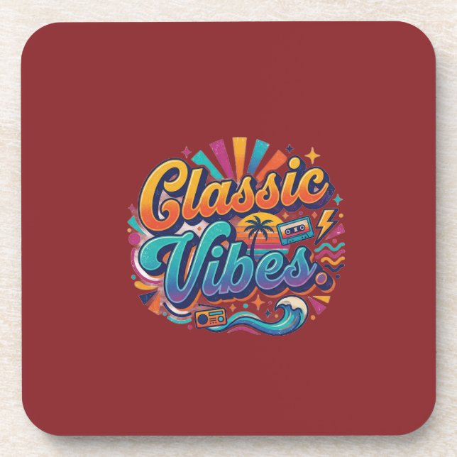 Classic Vibes T-Shirt Design Coaster (Front)