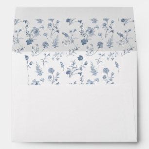 Classic Victorian Blue French Garden Chic Wedding Envelope