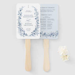 Classic Victorian French Garden Wedding Program Hand Fan