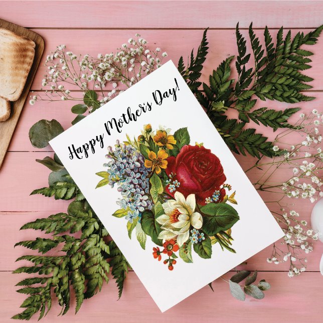 Classic Victorian Roses Lily of the Valley Romance Card (Creator Uploaded)