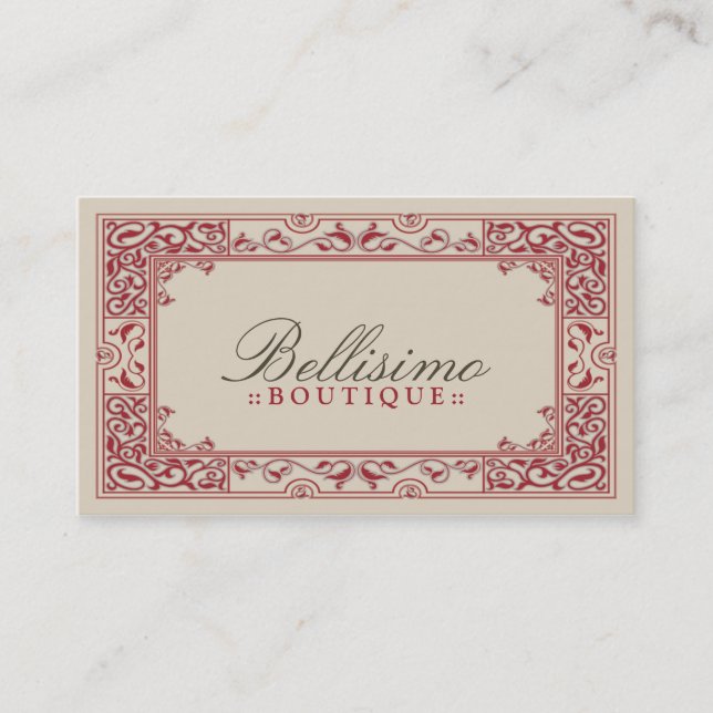 Classic Vignette Business Card Design (red) (Front)