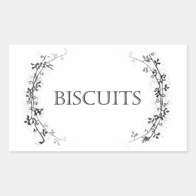 Classic Vine Design Biscuit Jar Labels Stickers (Front)