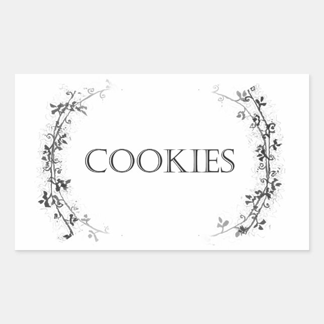 Classic Vine Design Cookie Jar Labels Stickers (Front)