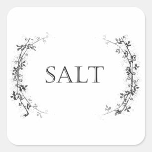 Classic Vine Design Salt Container Labels Stickers