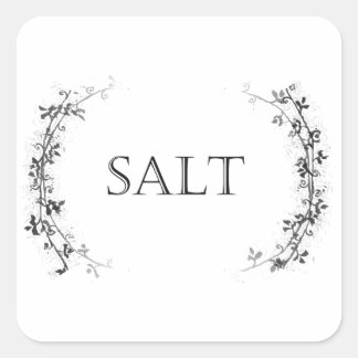 Classic Vine Design Salt Container Labels Stickers