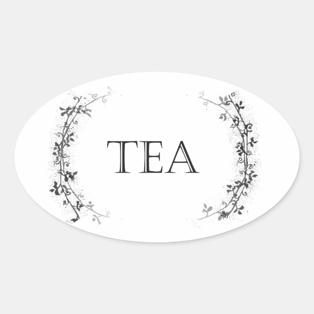 Classic Vine Design Tea Container Labels Stickers (Front)