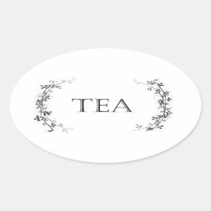 Classic Vine Design Tea Container Labels Stickers