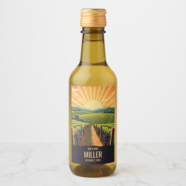 Classic Vineyard Sunrise Wine Label (Front)