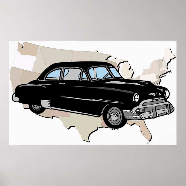 Classic Vintage 1950s Chevy Poster (Front)