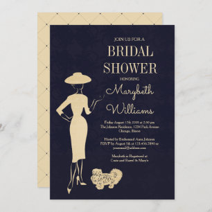 Classic Vintage 50's Fashion Bridal Shower Card