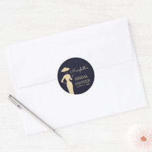 Classic Vintage 50's Fashion Bridal Shower Sticker