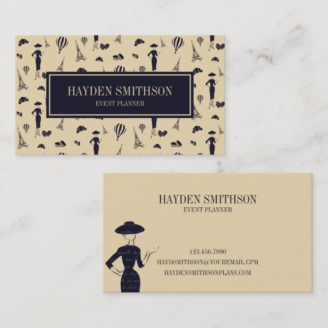 Classic Vintage 50's Fashion Business Card (Front/Back)