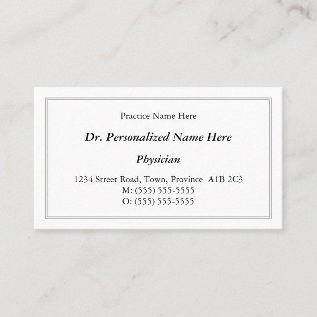 Classic, Vintage, and Traditional Business Card (Front)