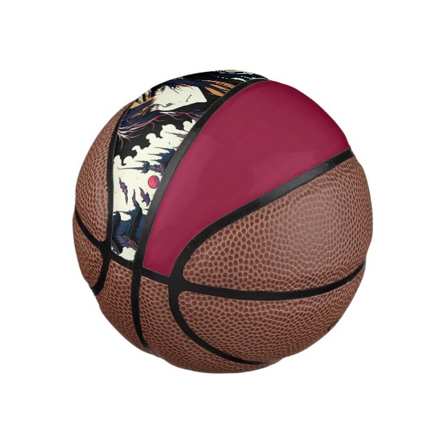 Classic Vintage Anime Girl - 90's Manga Mini Basketball (Angled)