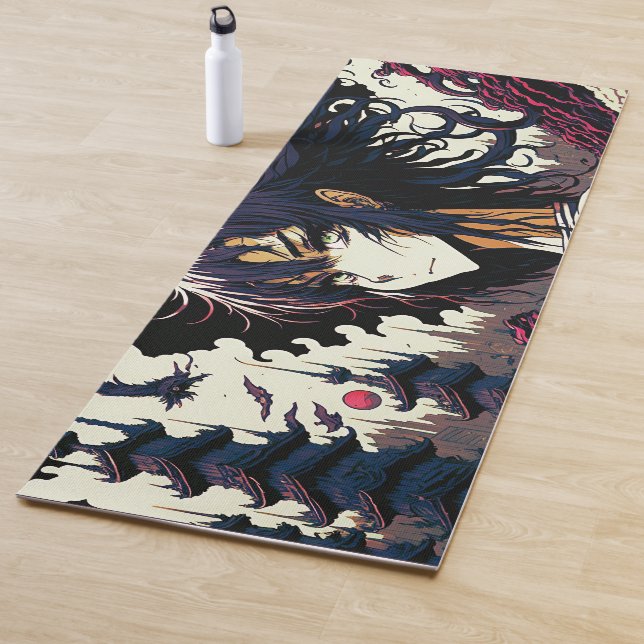 Classic Vintage Anime Girl - 90's Manga Yoga Mat (In Situ)