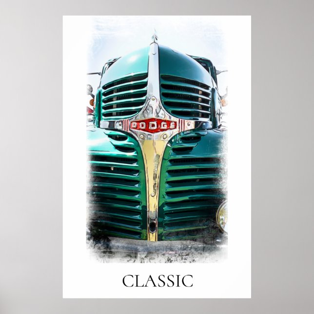 *~* Classic Vintage Antique Painting Old TRUCK Poster (Front)