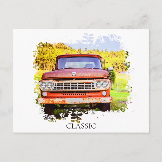 *~* Classic Vintage Antique Rusty TRUCK Postcard (Front)