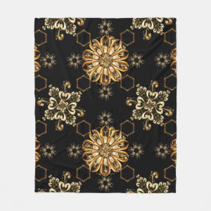 Classic vintage background. Traditional orient orn Fleece Blanket