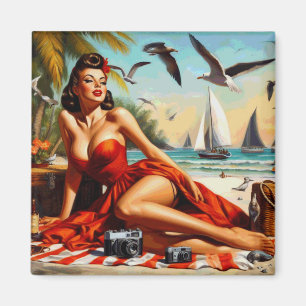Classic Vintage Beauty Pinup Magnet