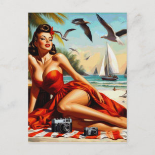 Classic Vintage Beauty Pinup Postcard