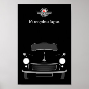 Classic vintage black Morris Minor car Poster