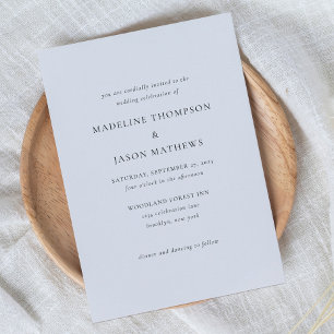 Classic Vintage Black White Wedding Invitation