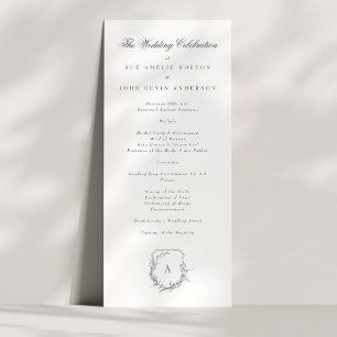 classic vintage botanical floral monogram crest programme