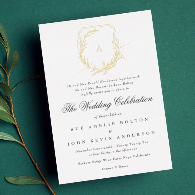 classic vintage botanical gold monogram crest (Creator Uploaded)