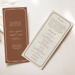 Classic Vintage Brown & Ecru Wedding Program<br><div class="desc">The rich brown tones, seamlessly blended with the soft elegance of ecru, create a timeless and sophisticated design. This meticulously crafted wedding program is a perfect guide for your guests, offering a glimpse into the unfolding moments of your special day. The classic and elegant design sets the tone for a...</div>