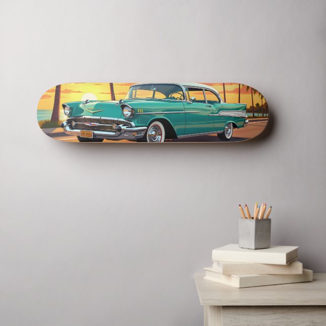Classic Vintage Car 1957 Skateboard (Wall Art (Horz))