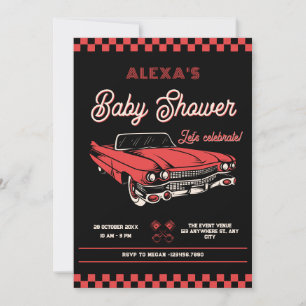 Classic vintage car Baby shower Invitation