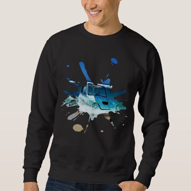 Classic Vintage Car Beach Pop Art, Sweatshirt (Front)