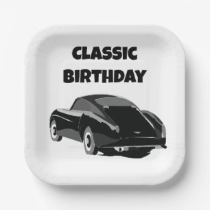 Classic Vintage Car Birthday Party Paper Plate
