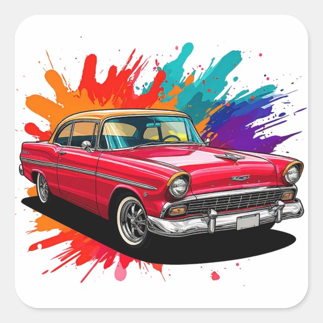 Classic Vintage Car Square Sticker (Front)