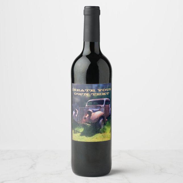 Classic Vintage Car   Wine Label (Front)
