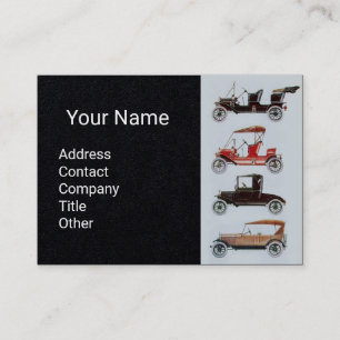 CLASSIC VINTAGE CARS Auto Automotive Black Paper Business Card