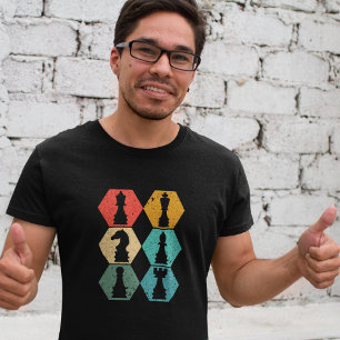 Classic Vintage Chess Pieces Sunset  T-Shirt