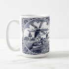 Classic Vintage Chic Dutch Windmill Delft Blue