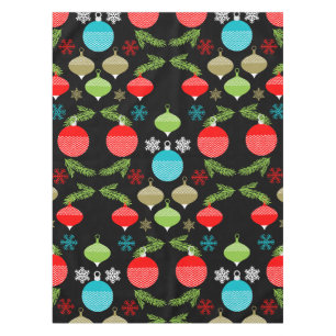 Classic Vintage Christmas Bauble Ornament Tablecloth