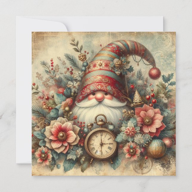Classic Vintage Christmas Greeting Card (Front)