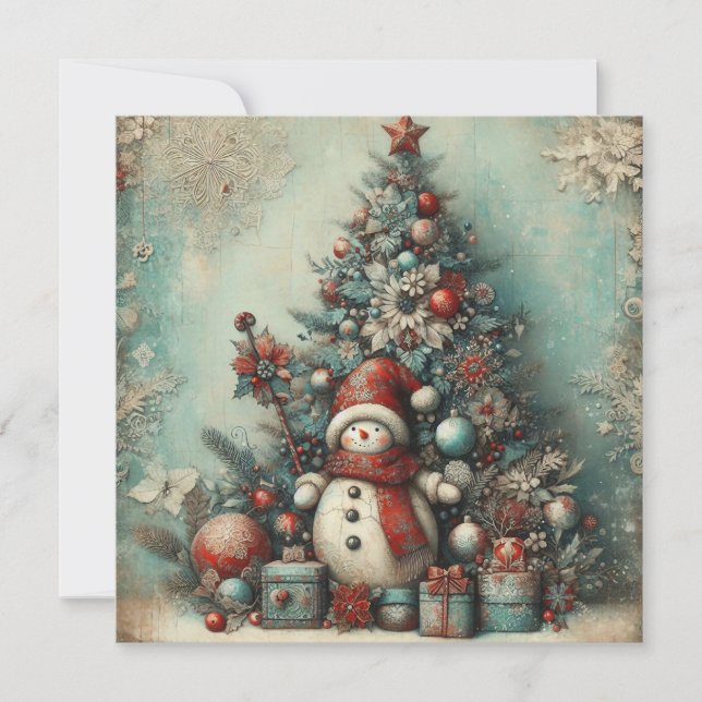 Classic Vintage Christmas Greeting Card (Front)