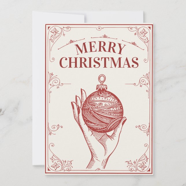 Classic Vintage christmas Holiday Card (Front)