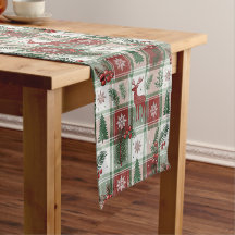 Classic Vintage Christmas Plaid & Holly Pattern