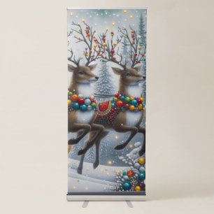 Classic/Vintage Christmas reindeer  Retractable Banner