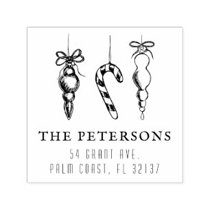 Classic Vintage Christmas  Return Address Self-inking Stamp