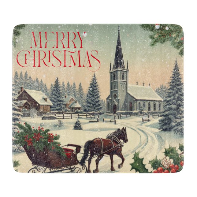 Classic/Vintage Christmas scene  Cutting Board (Front)