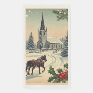 Classic/Vintage Christmas scene Mug Napkin